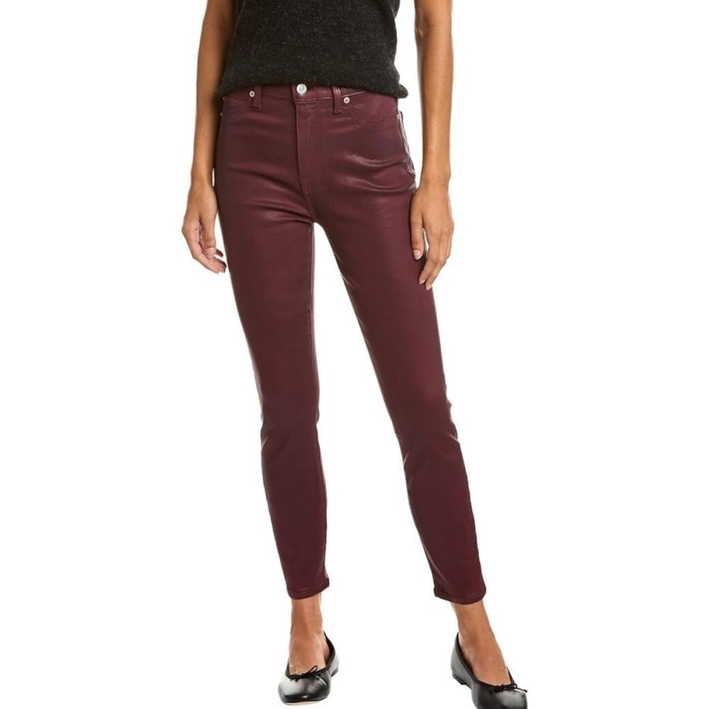 Jen 7 7 For All Mankind High-Waist Ankle Skinny Faux Leather Jeans